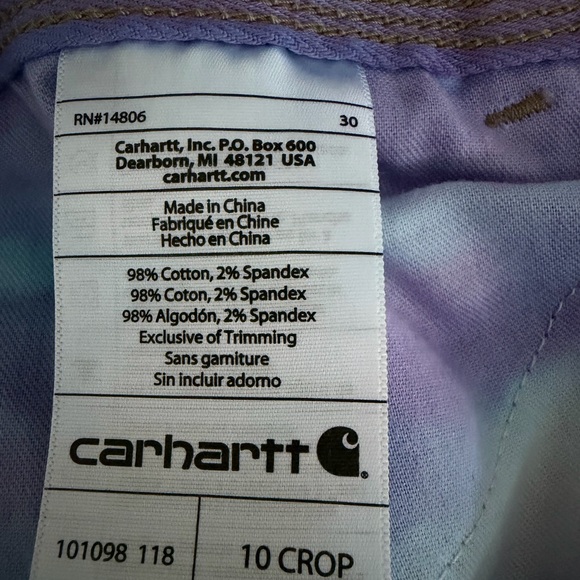 Carhartt WIP Mid-calf Tie-dye Jeans. Excellent Condition - Picture 6 of 9